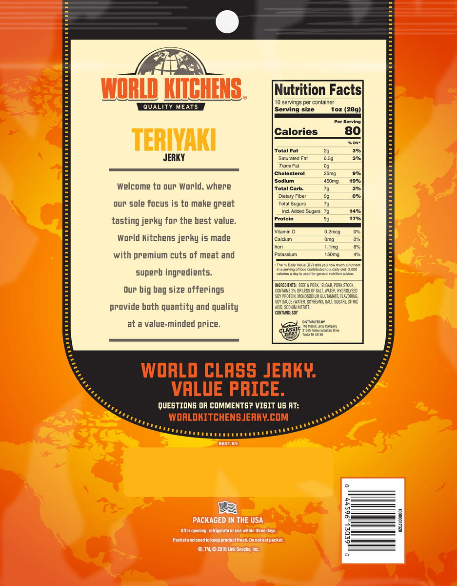 beef jerky teriyaki nutrition facts