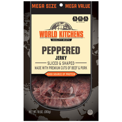 10oz World Kitchen's® Premium Jerky - Peppered - 8ct Case